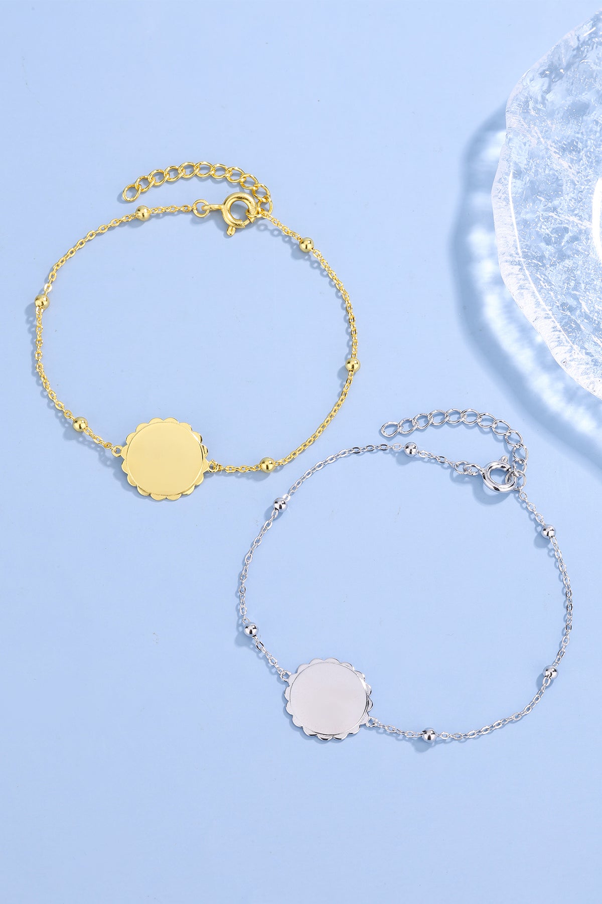 Zilveren armband met rondje goldplated - Di Lusso