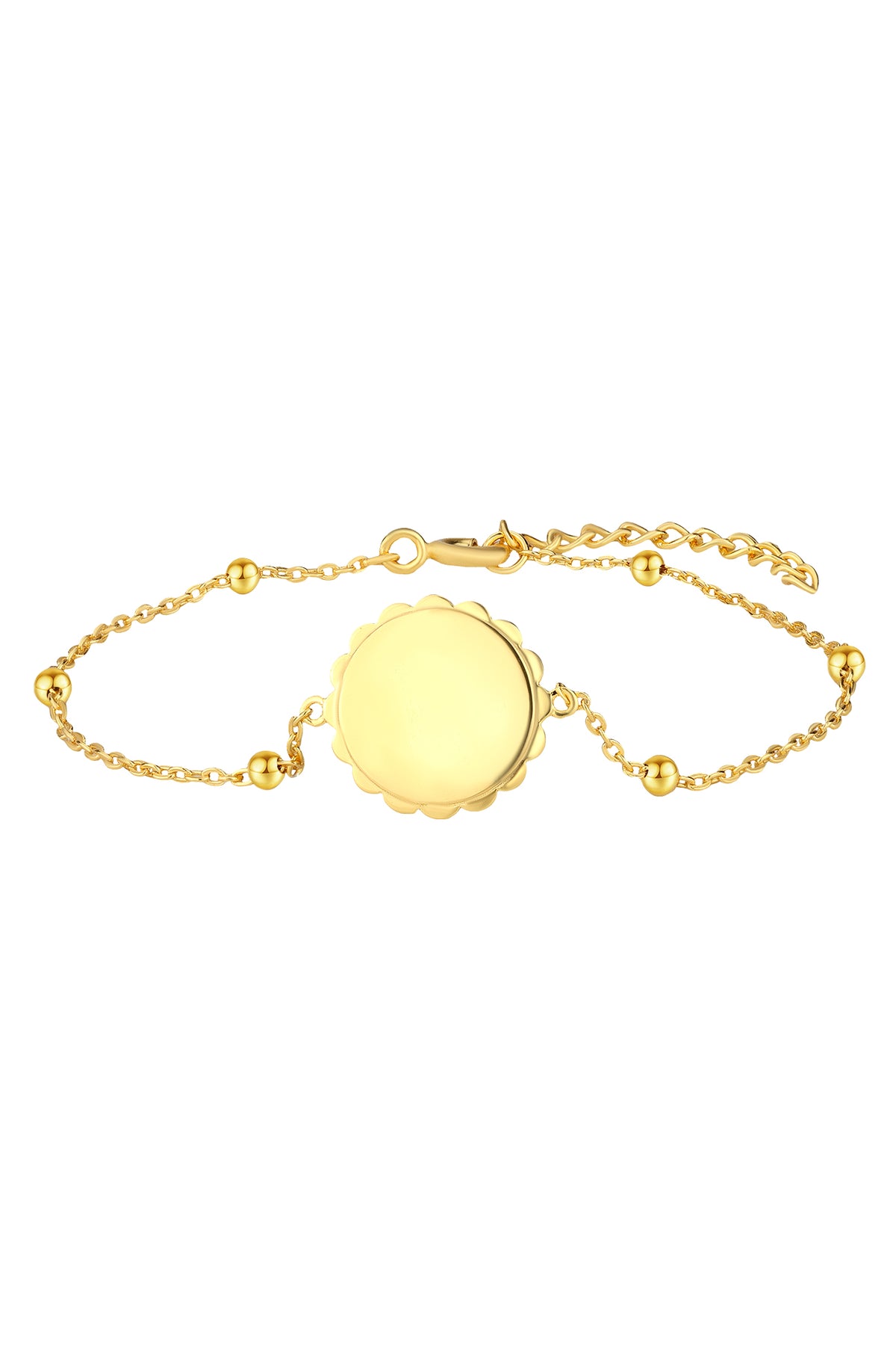 Zilveren armband met rondje goldplated - Di Lusso