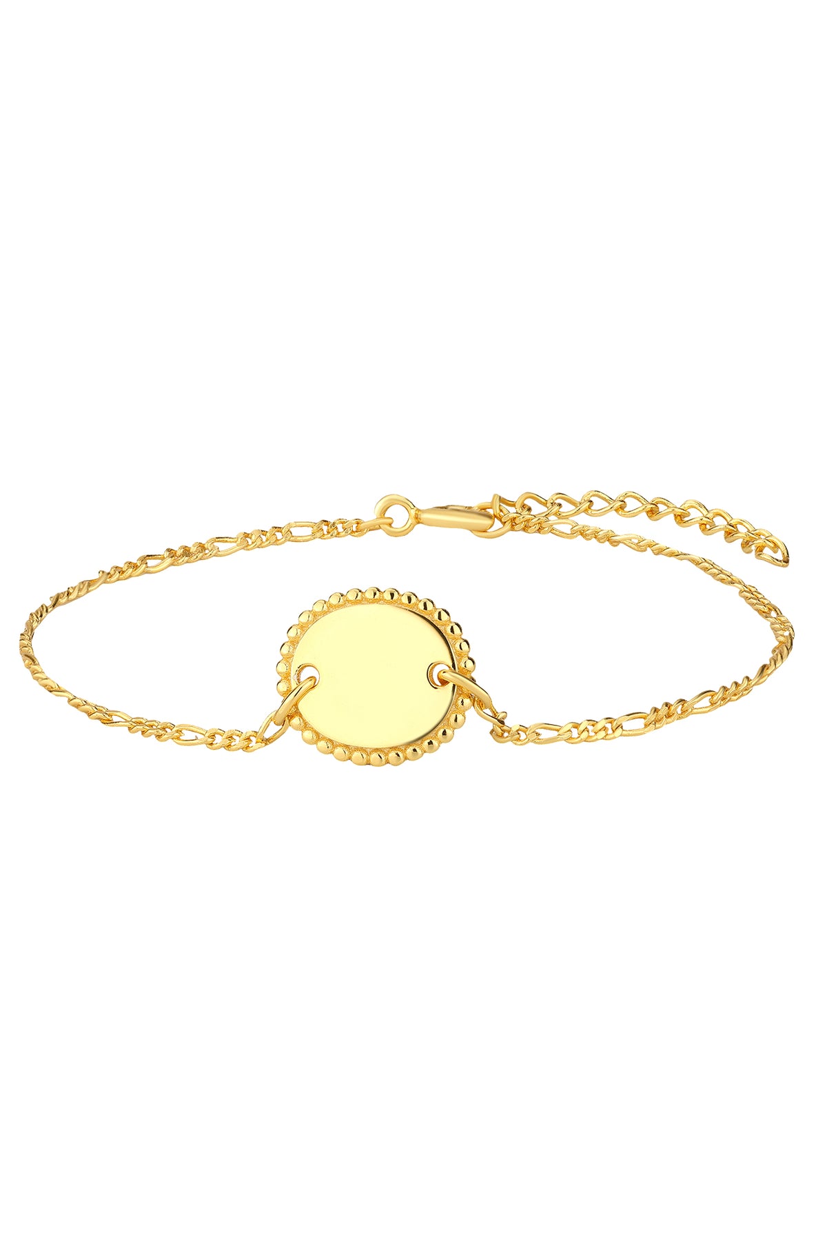 Zilveren armband ovaal plaatje goldplated - Di Lusso