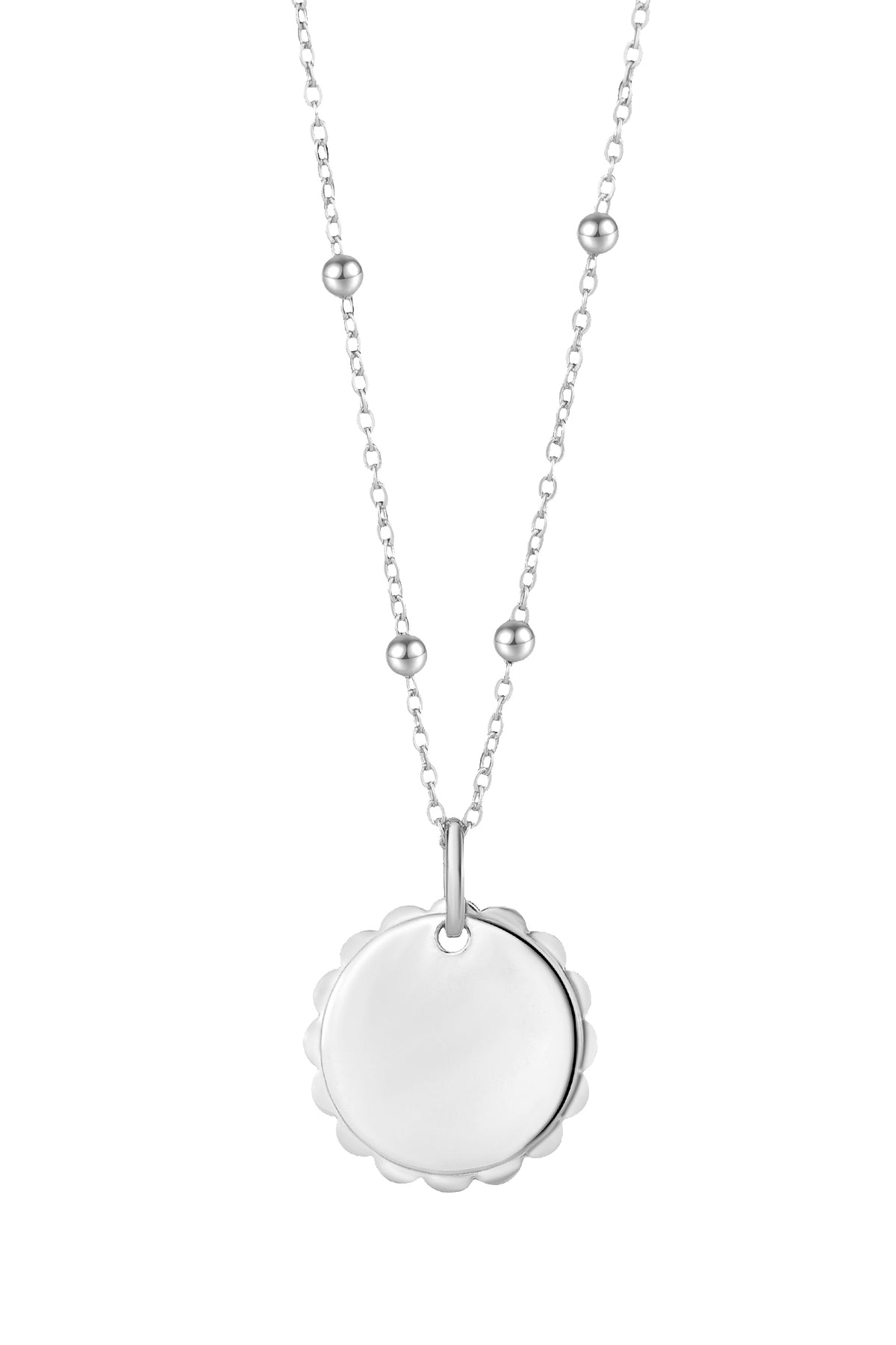 Zilveren collier met ronde hanger - Di Lusso