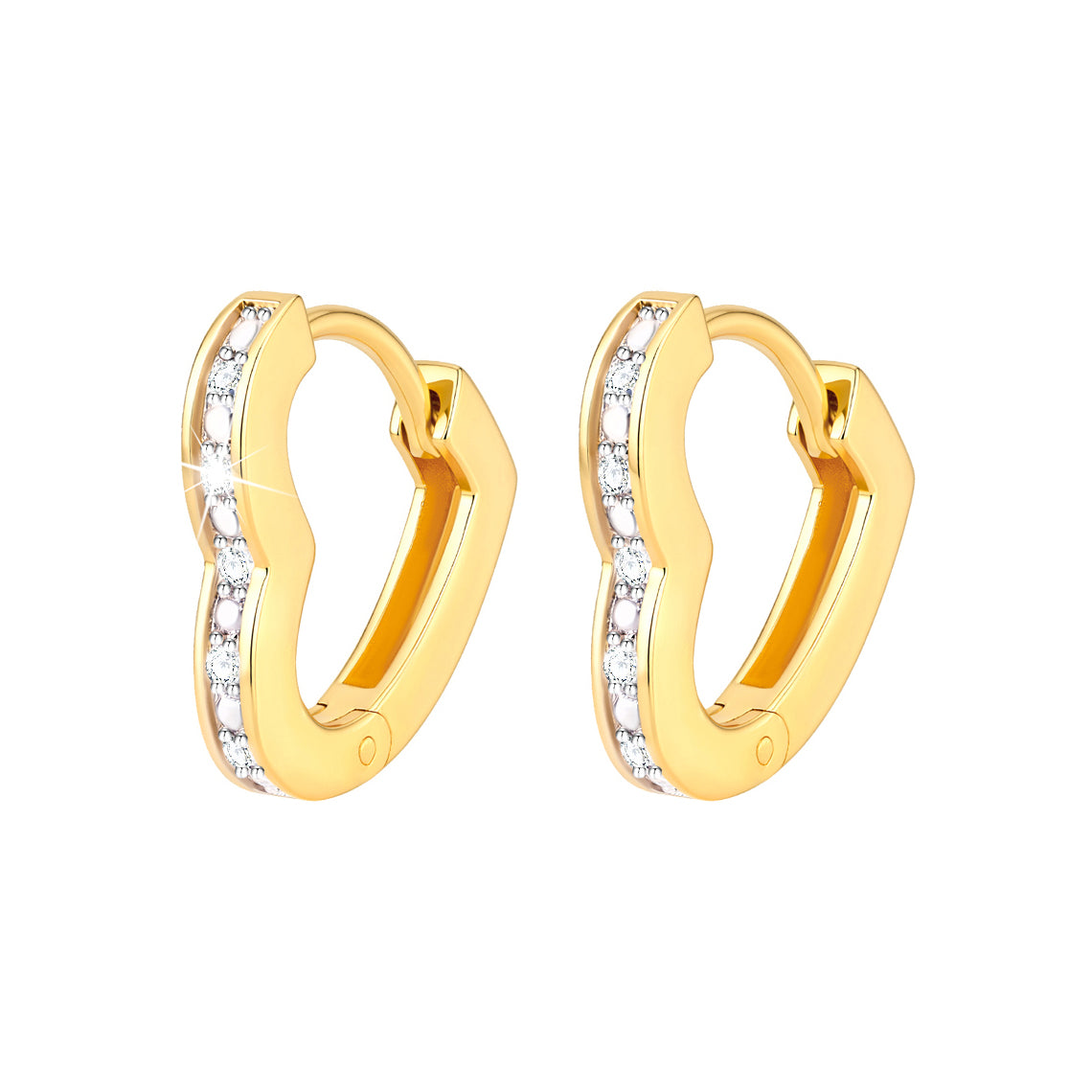 Hart Oorbellen 0.10ct Lab Grown Diamant Goldplated - Di Lusso