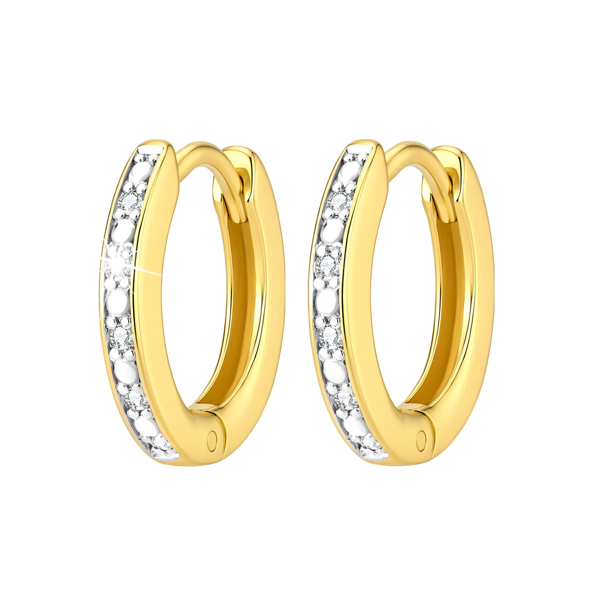 Cirkel Oorbellen 0.10ct Lab Grown Diamant Goldplated - Di Lusso