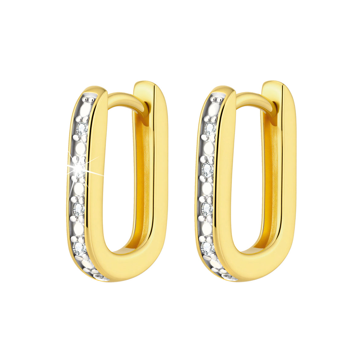 Schakel Oorbellen 0.10ct Lab Grown Diamant Goldplated - Di Lusso
