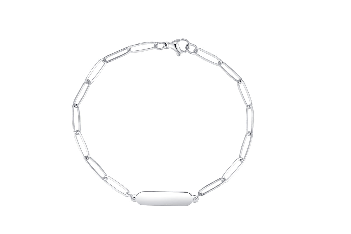 Stainless steel armbandje met plaatje - Di Lusso