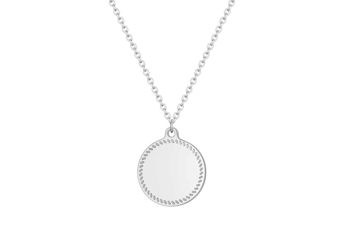 Stainless steel collier met ronde hanger - Di Lusso