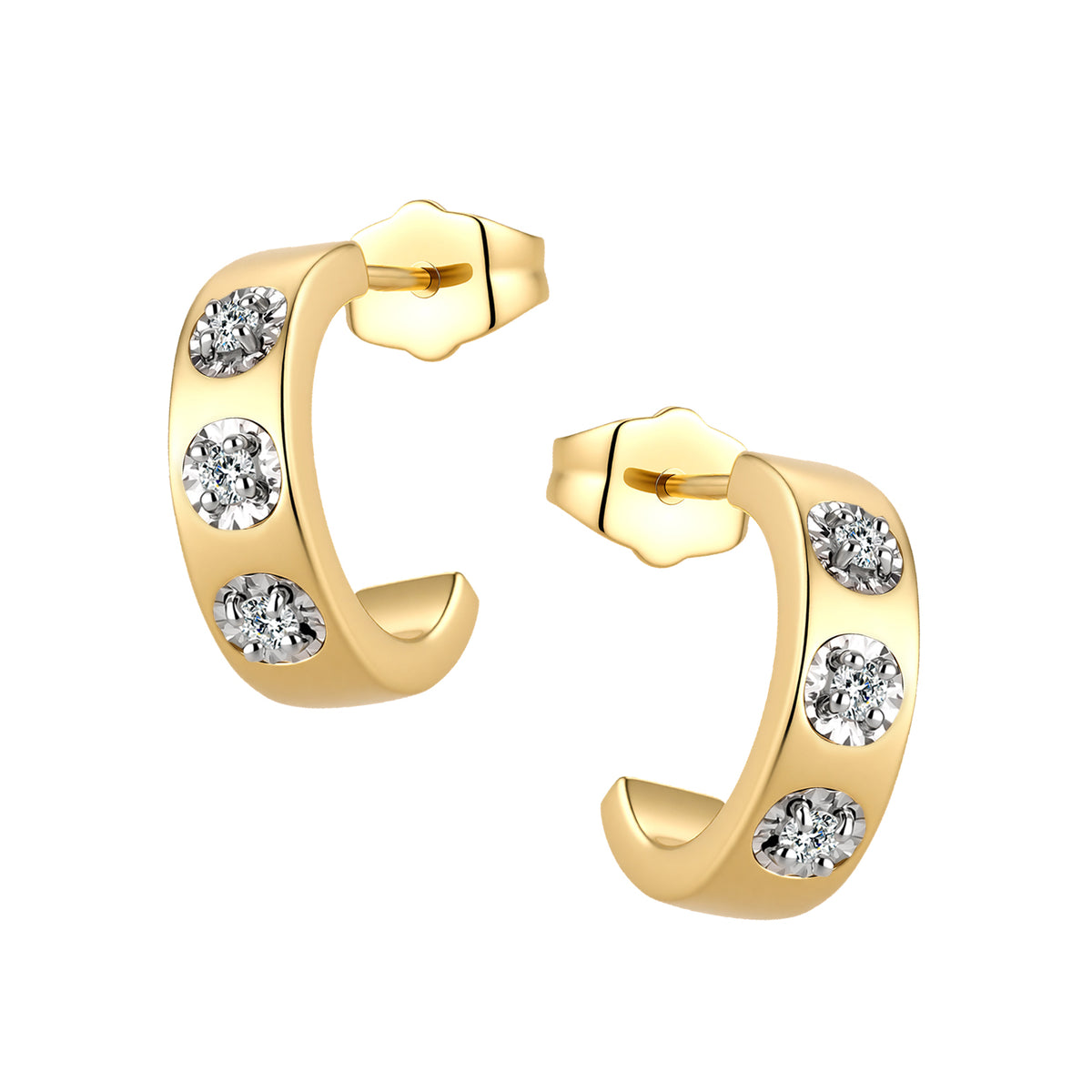 True Love Oorbellen 0.09ct Lab Grown Diamant 18k goldplated - Di Lusso