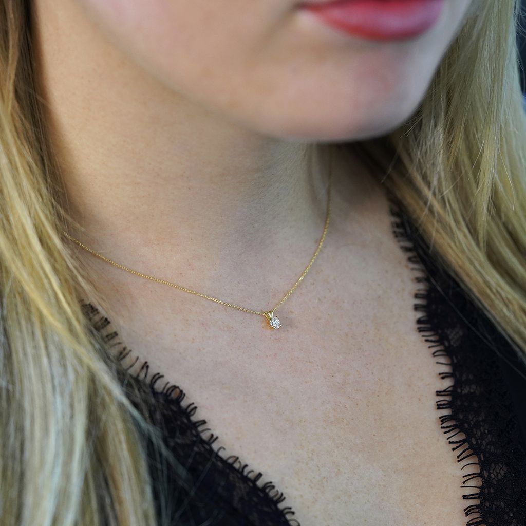 14K Gouden Hanger – 0.25ct Lab Grown Diamant - Di Lusso
