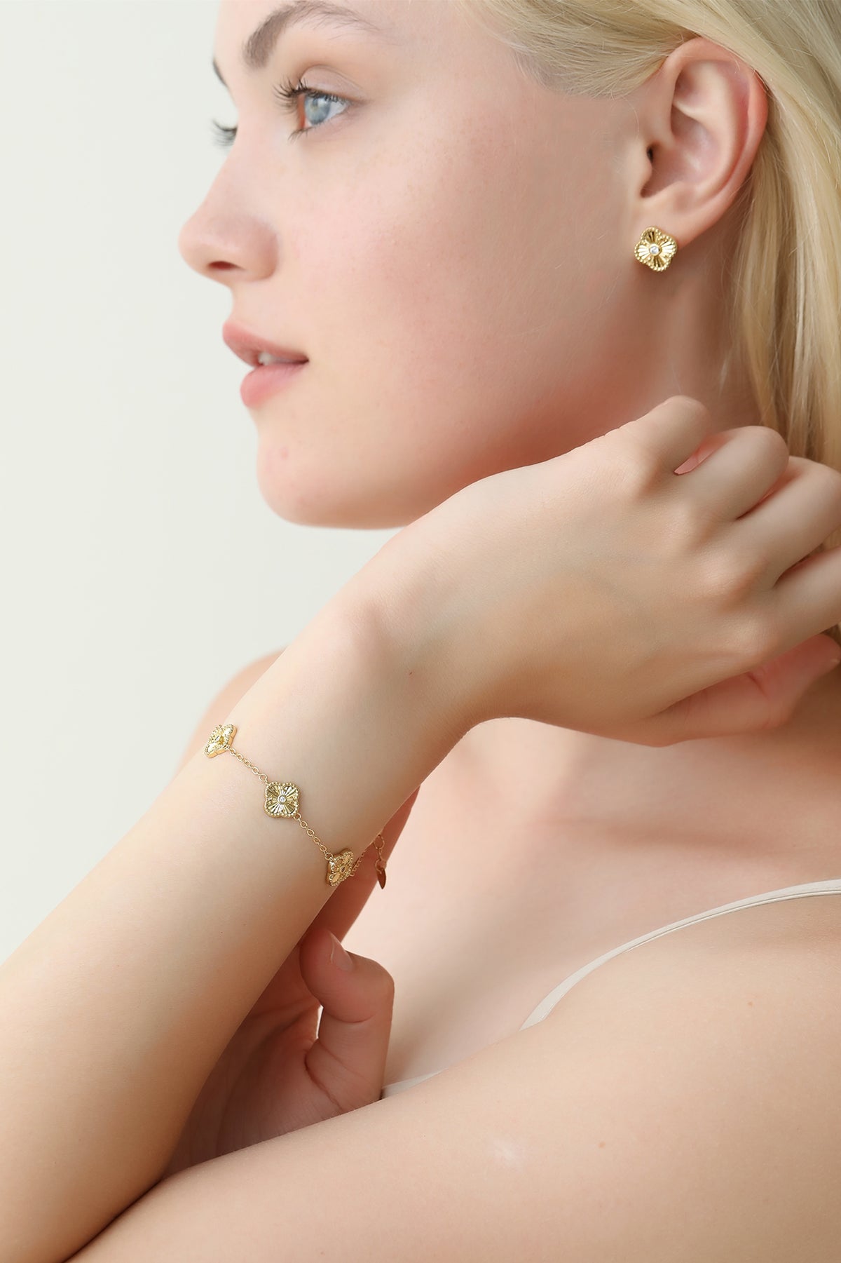 Diamond Clover Collier 0.10ct Lab Grown Diamant Goldplated