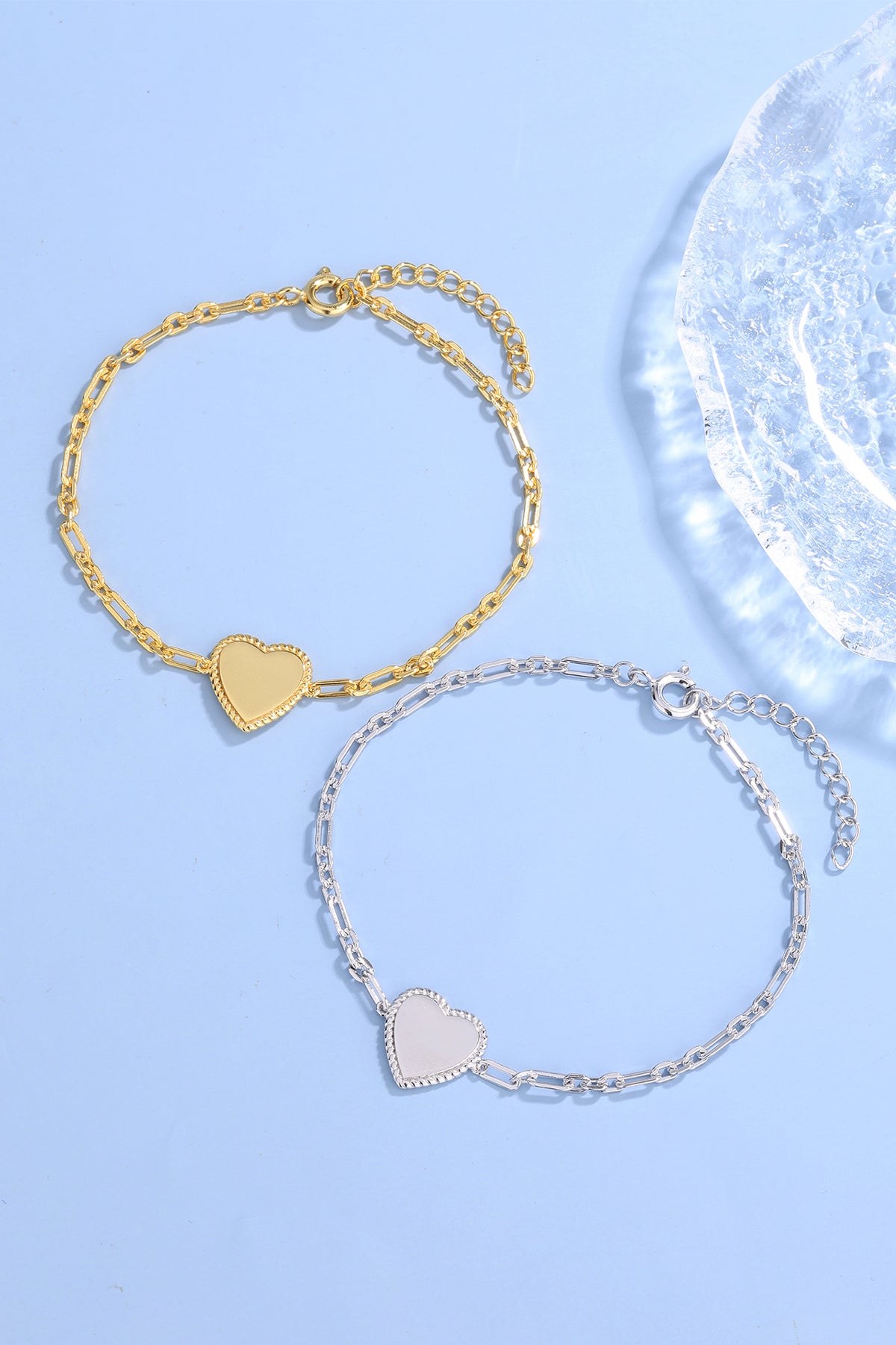 Zilveren armband met hartje goldplated - Di Lusso