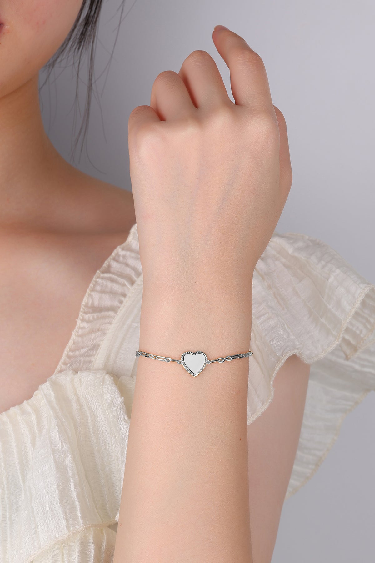 Zilveren armband met hartje - Di Lusso