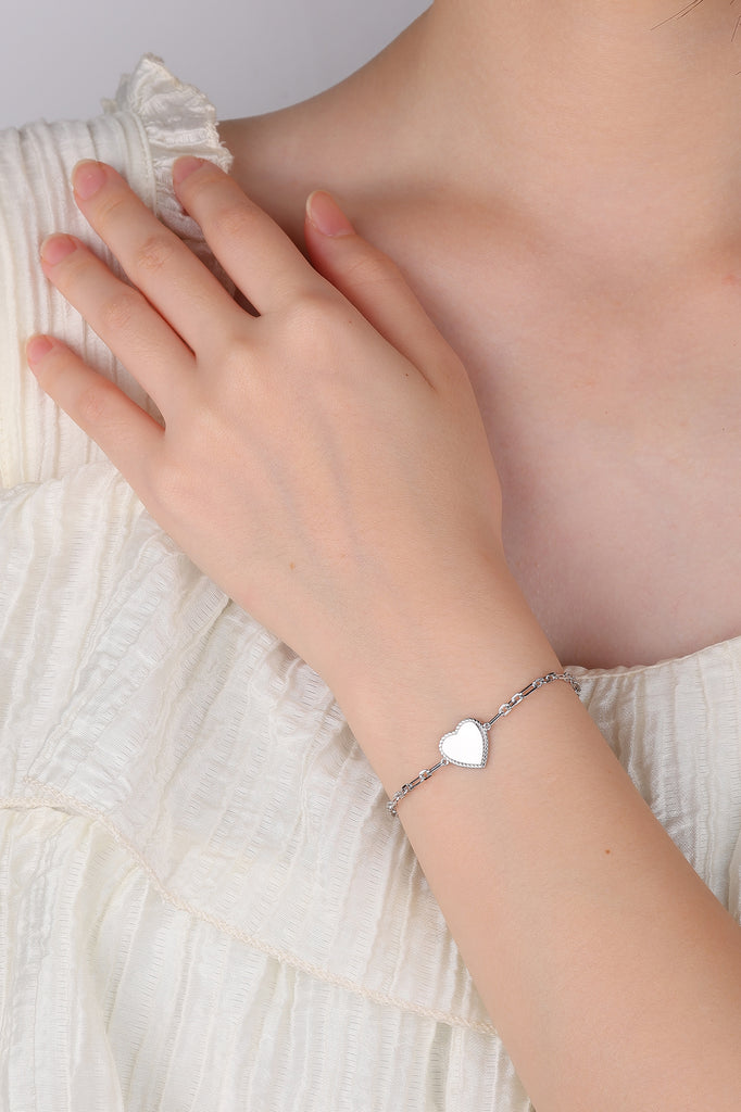 Zilveren armband met hartje