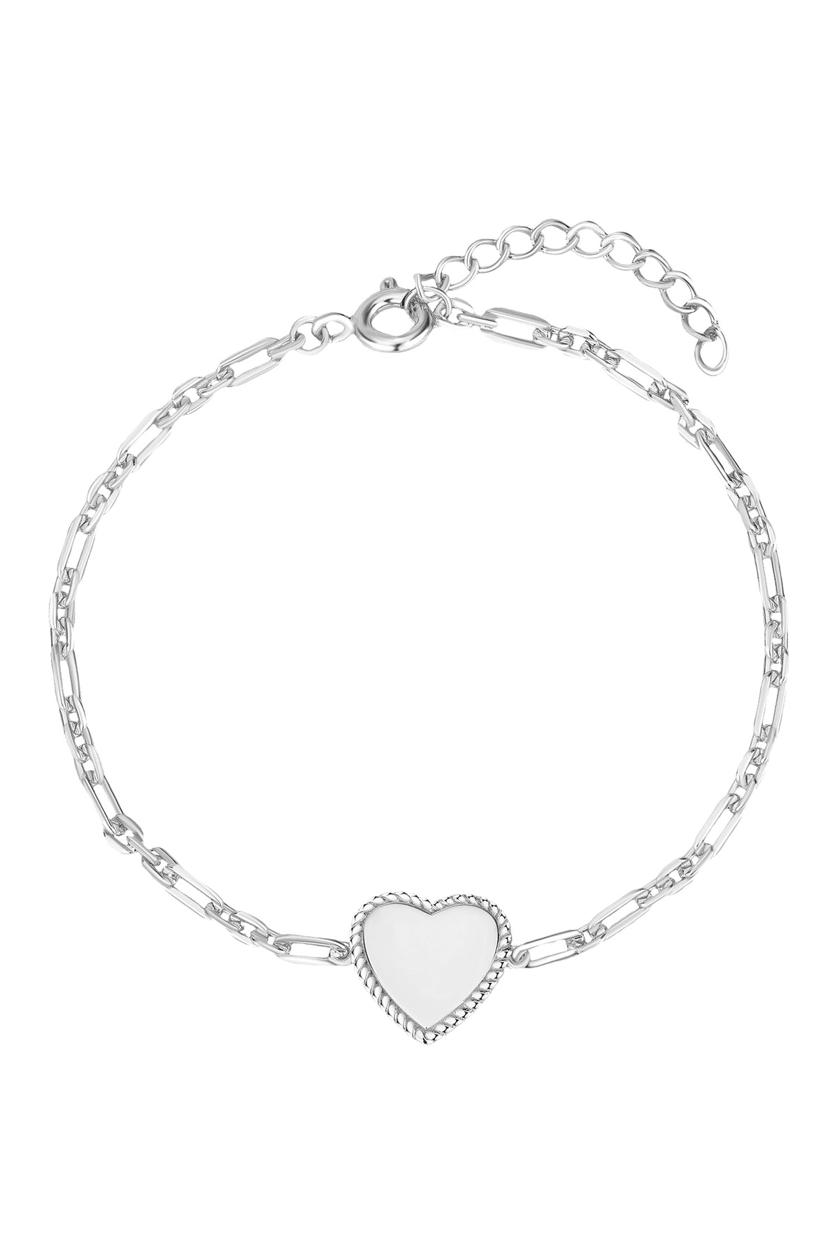 Zilveren armband met hartje - Di Lusso