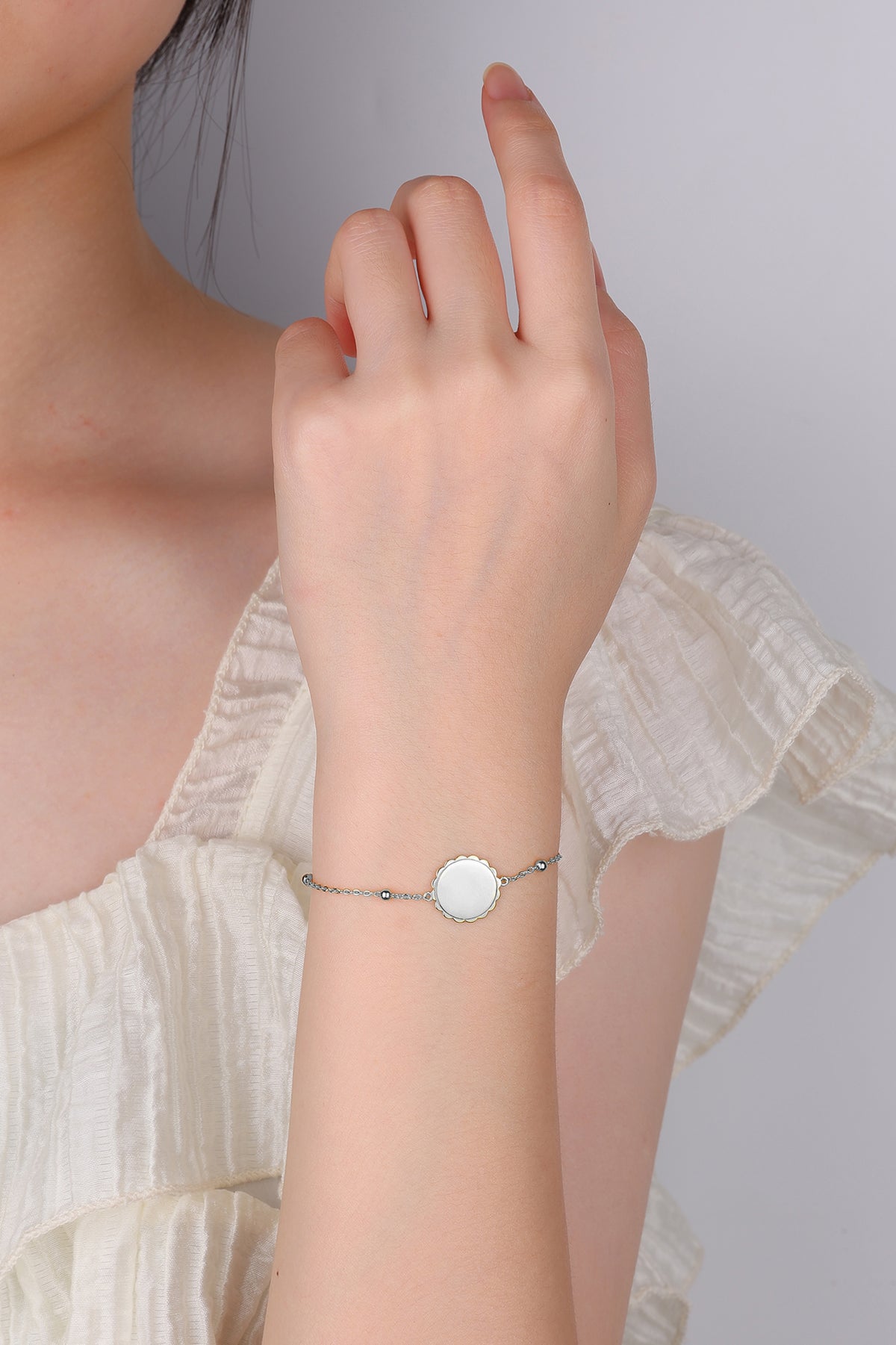 Zilveren armband met rondje - Di Lusso