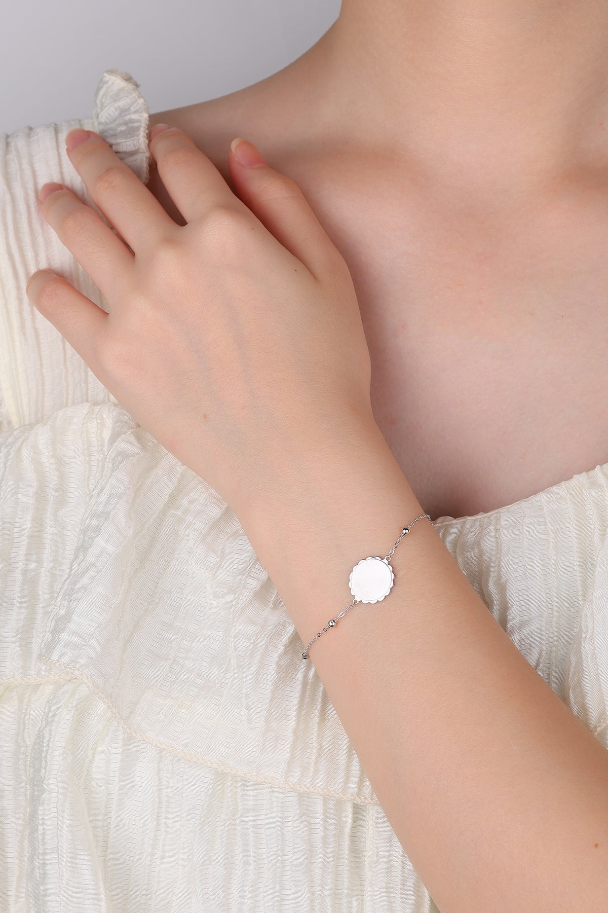 Zilveren armband met rondje - Di Lusso
