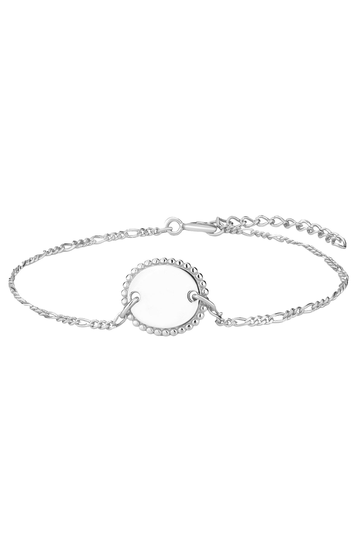 Zilveren armband ovaal plaatje - Di Lusso