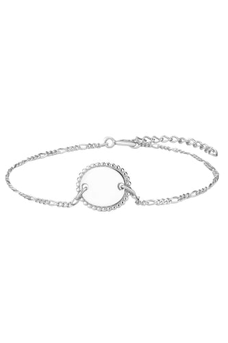 Zilveren armband ovaal plaatje