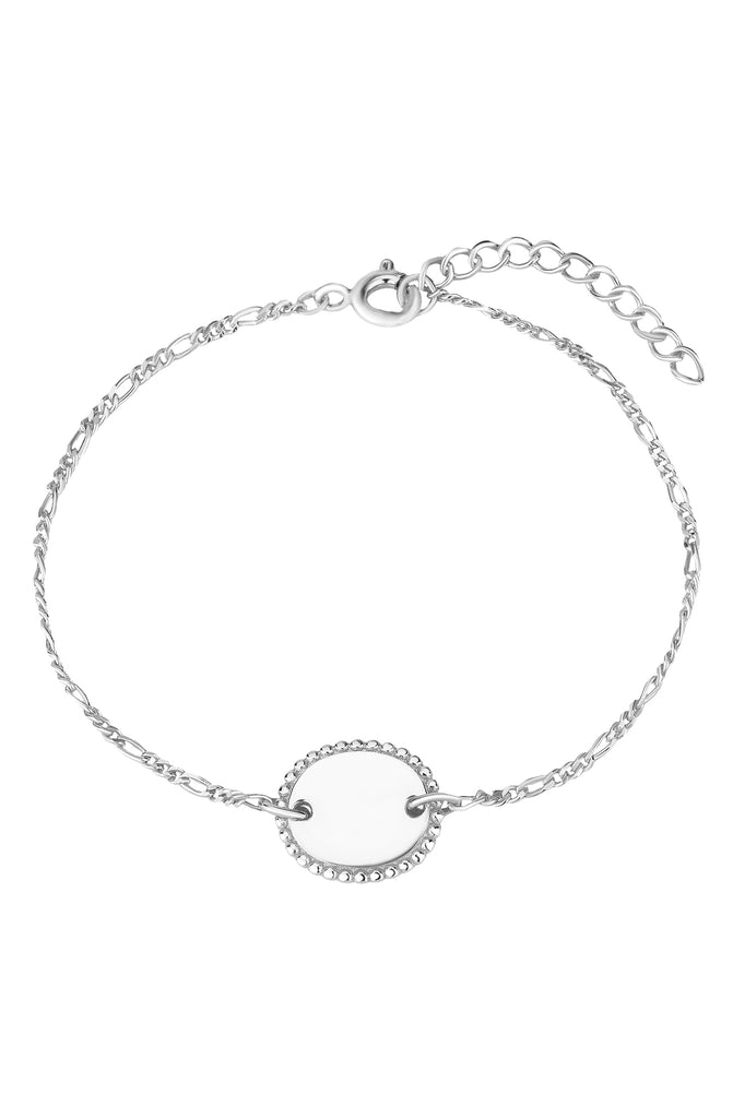Zilveren armband ovaal plaatje