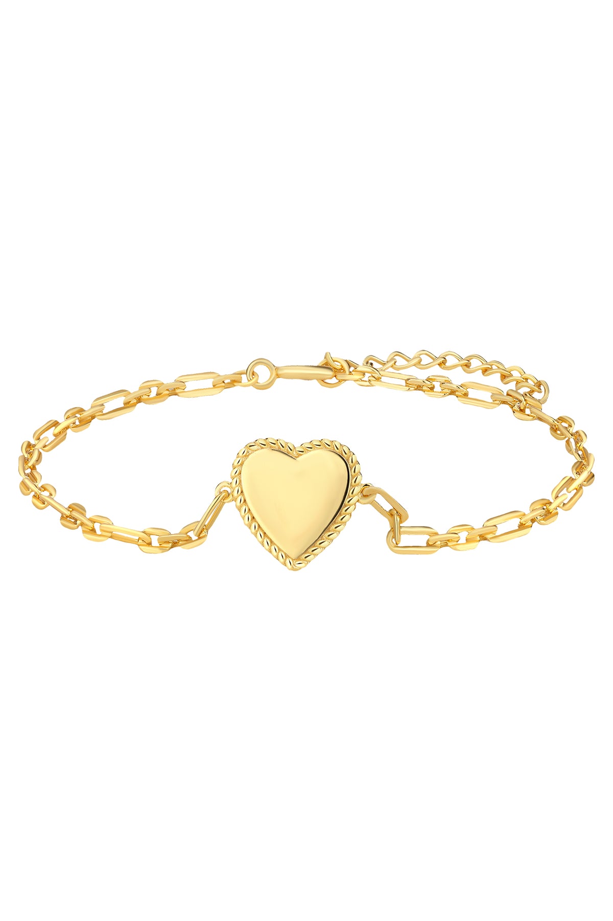 Zilveren armband met hartje goldplated - Di Lusso