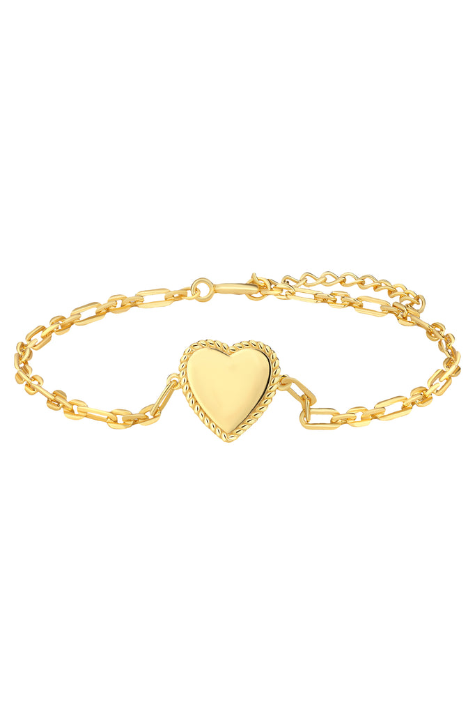 Zilveren armband met hartje goldplated