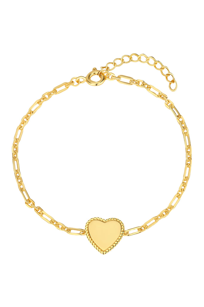 Zilveren armband met hartje goldplated
