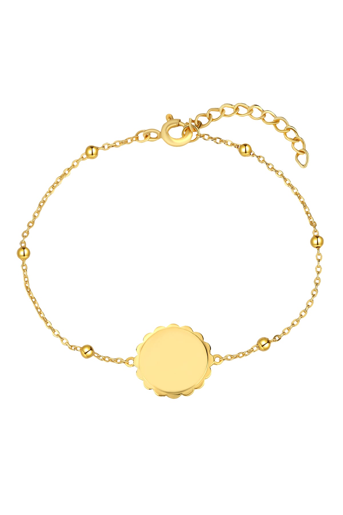 Zilveren armband met rondje goldplated - Di Lusso