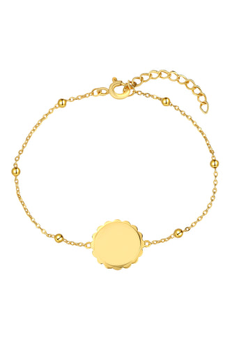 Zilveren armband met rondje goldplated