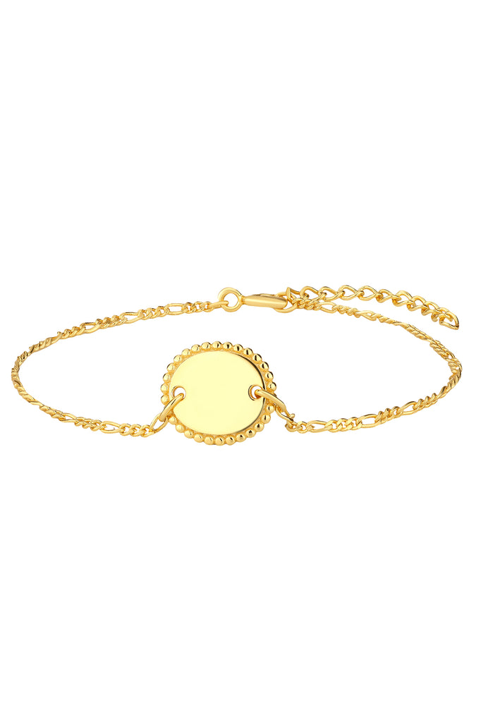 Zilveren armband ovaal plaatje goldplated