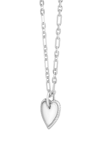 Zilver collier met hartje