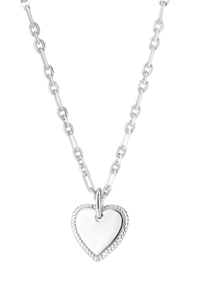 Zilver collier met hartje