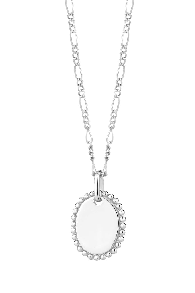 Zilveren collier met ovale hanger