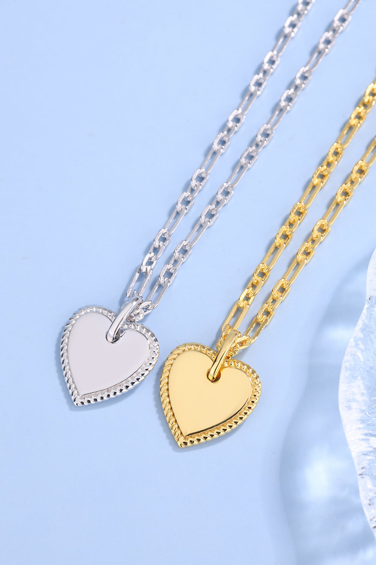 Zilver collier met hartje goldplated - Di Lusso
