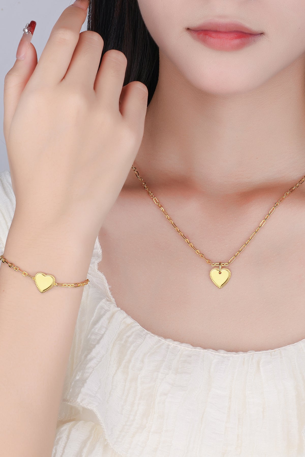 Zilver collier met hartje goldplated - Di Lusso