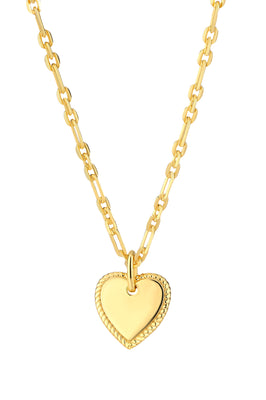 Zilver collier met hartje goldplated - Di Lusso