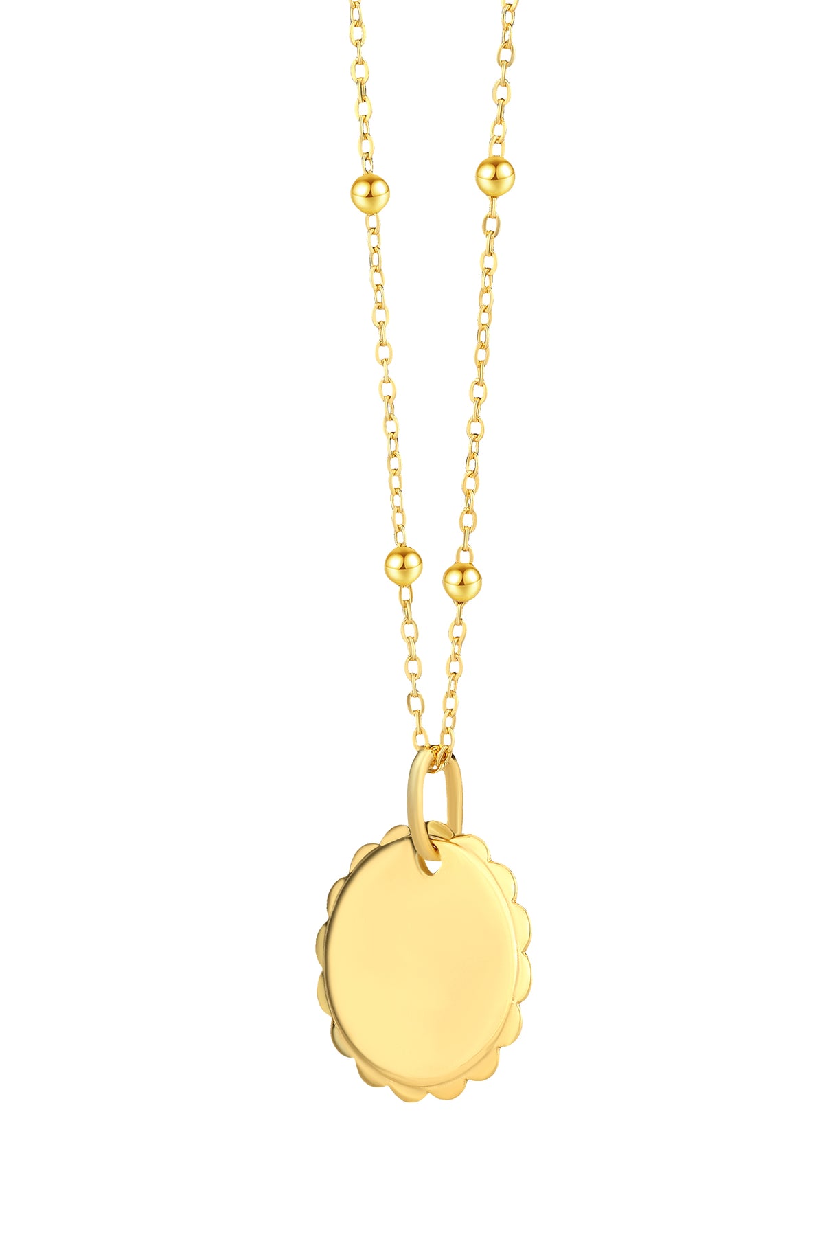 Zilveren collier met ronde hanger goldplated - Di Lusso