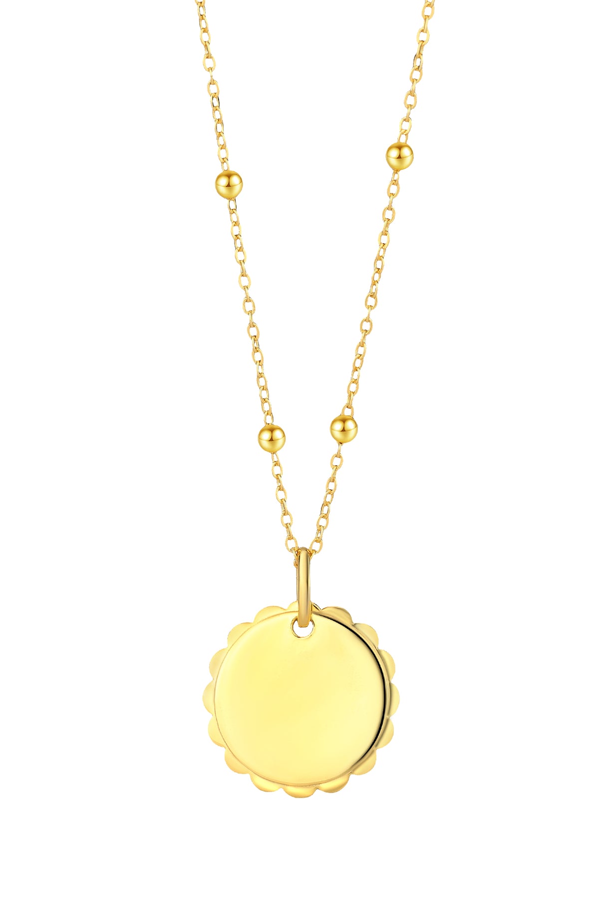 Zilveren collier met ronde hanger goldplated - Di Lusso