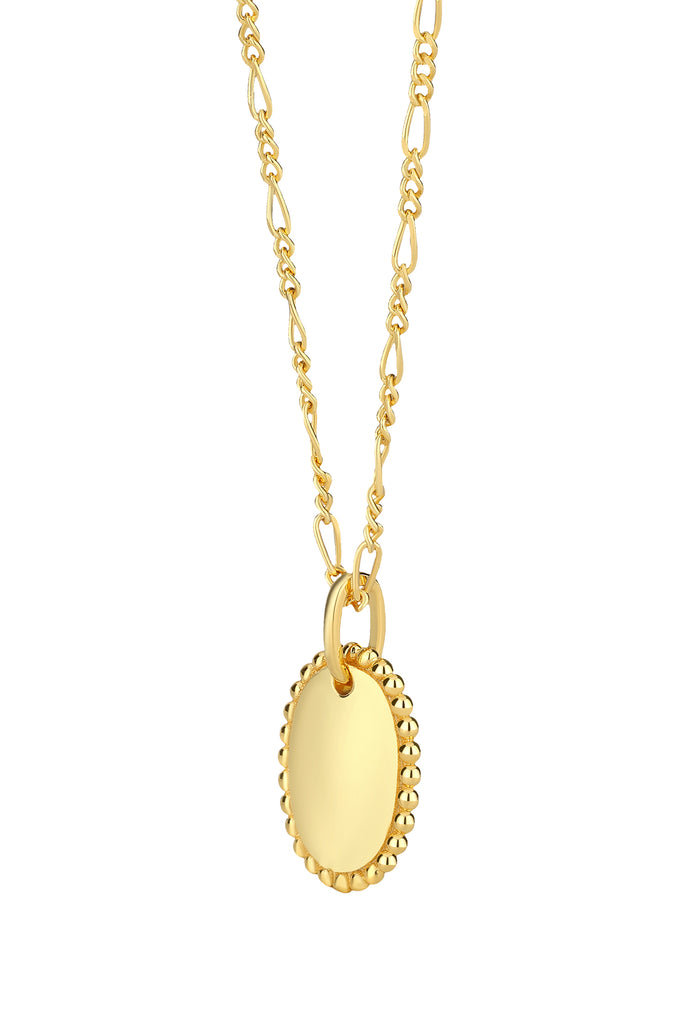 Zilveren collier met ovale hanger goldplated