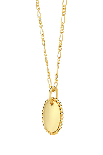 Zilveren collier met ovale hanger goldplated