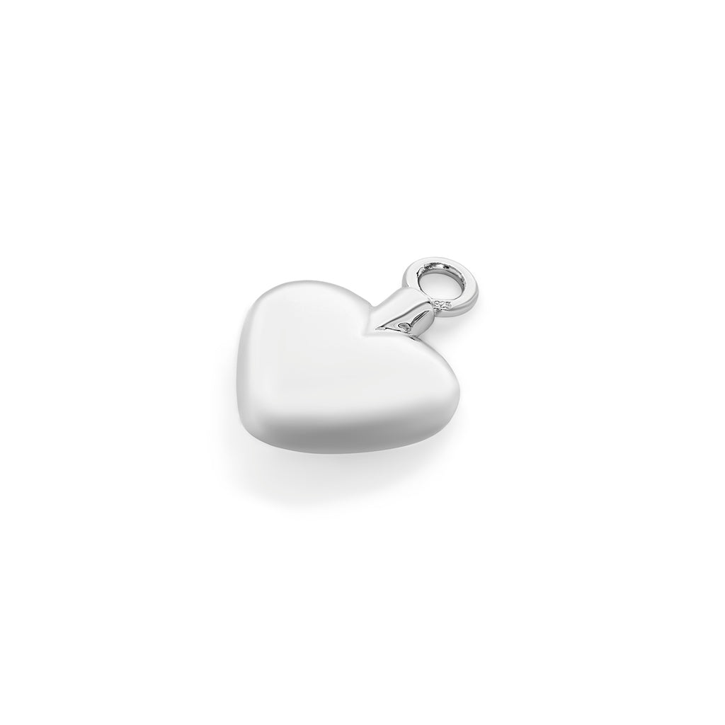 Zilveren urnhanger hart 19 mm glimmend