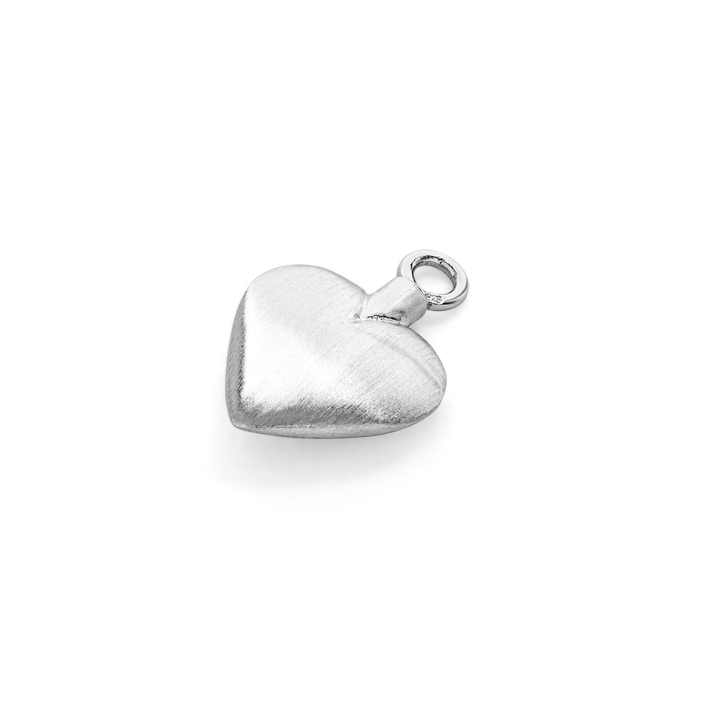 Zilveren urnhanger hart 19 mm mat