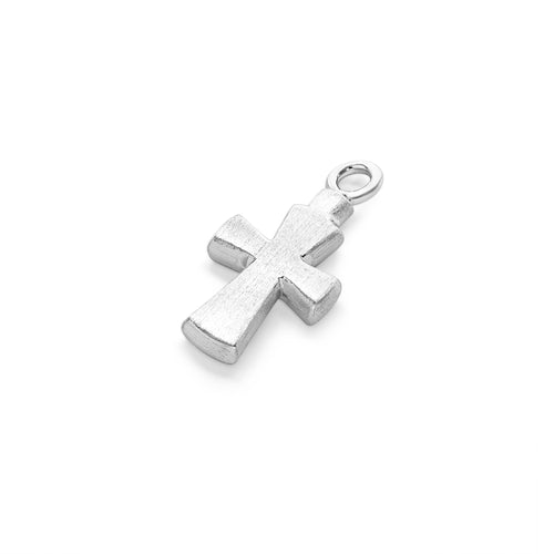 Pendentif urne en argent en forme de croix, 30 mm de haut, 14 mm de large et 4 mm d'épaisseur. Mat