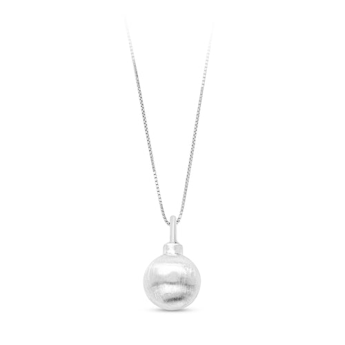 Pendentif en argent en forme de boule 12 mm. Mat