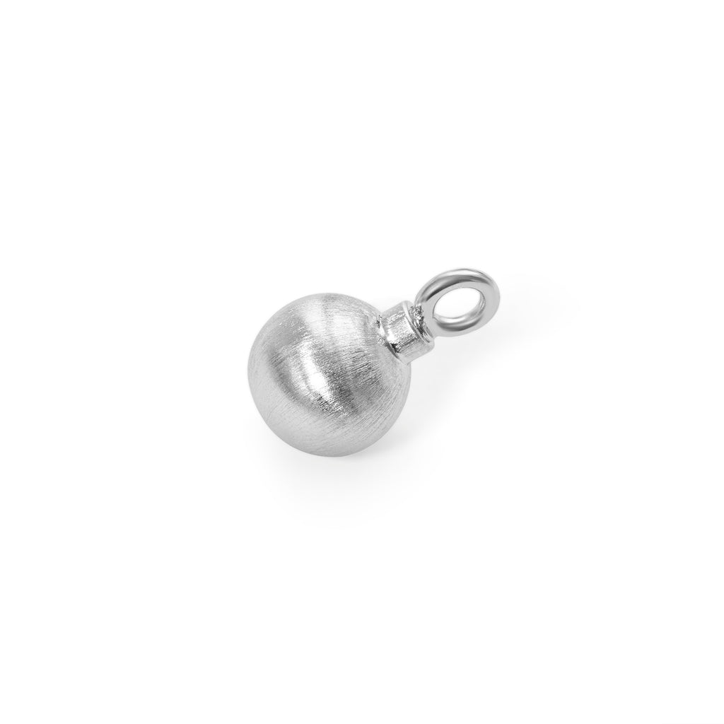 Zilveren ashanger in bolvorm 12 mm. Mat