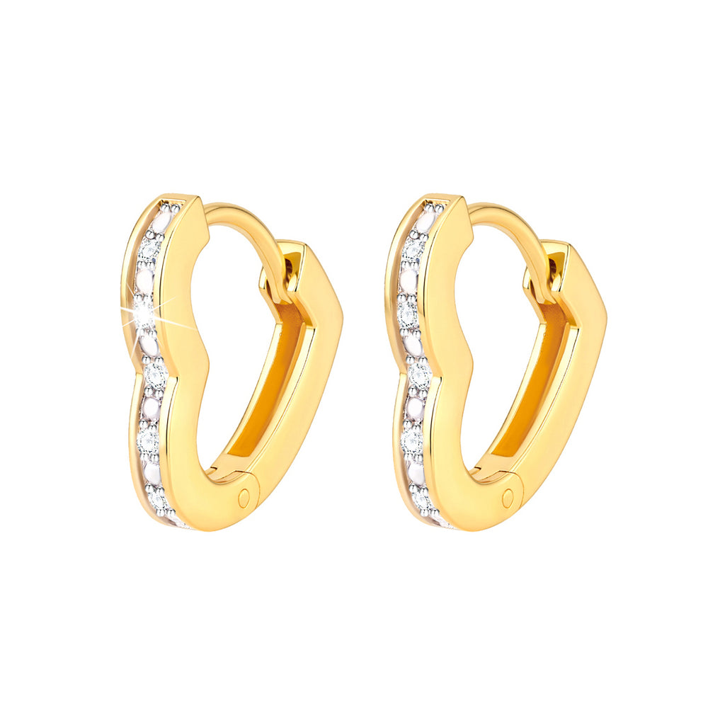 Hart Oorbellen 0.10ct Lab Grown Diamant Goldplated