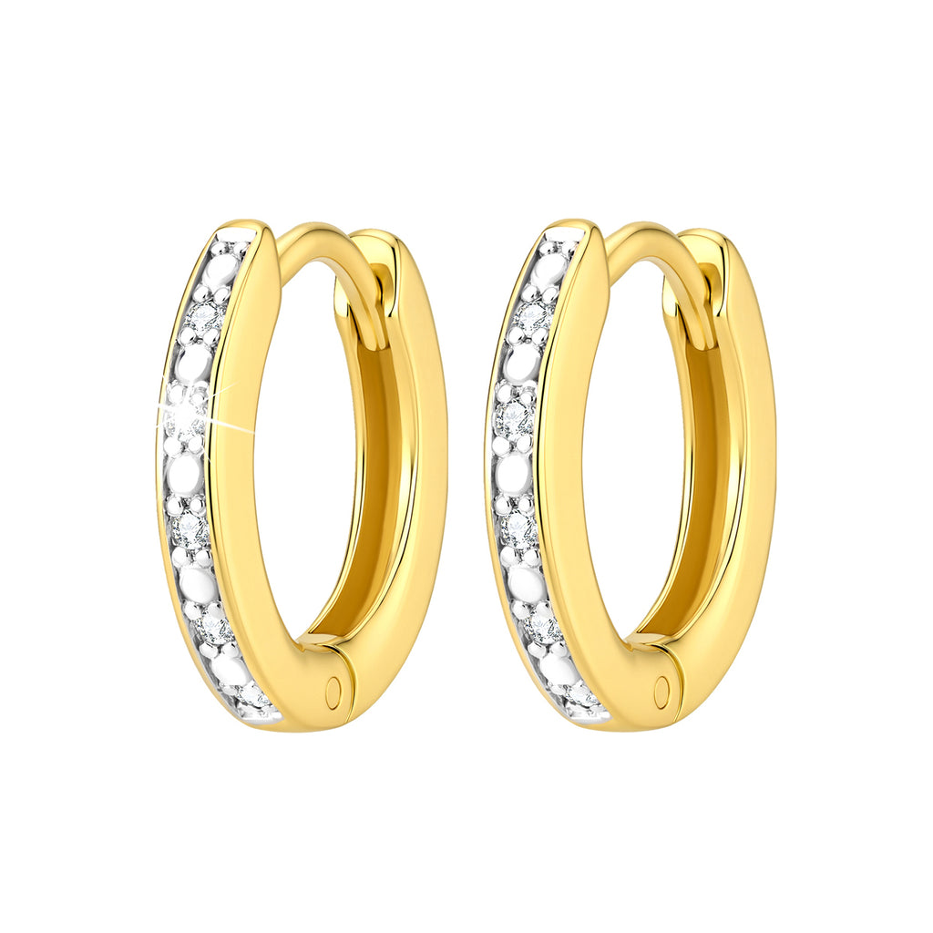Cirkel Oorbellen 0.10ct Lab Grown Diamant Goldplated