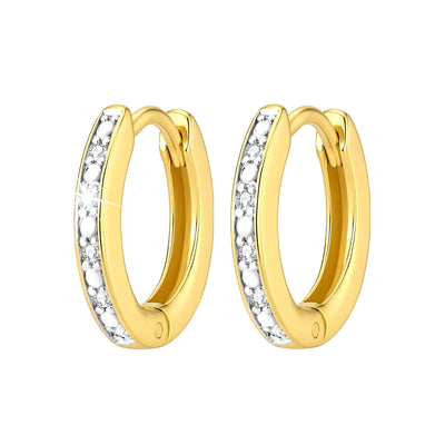 Cirkel Oorbellen 0.10ct Lab Grown Diamant Goldplated - Di Lusso