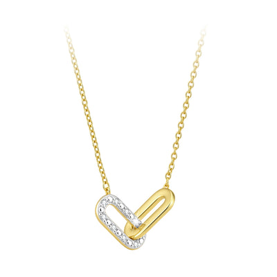 Schakel Collier 0.10ct Lab Grown Diamant  Goldplated - Di Lusso