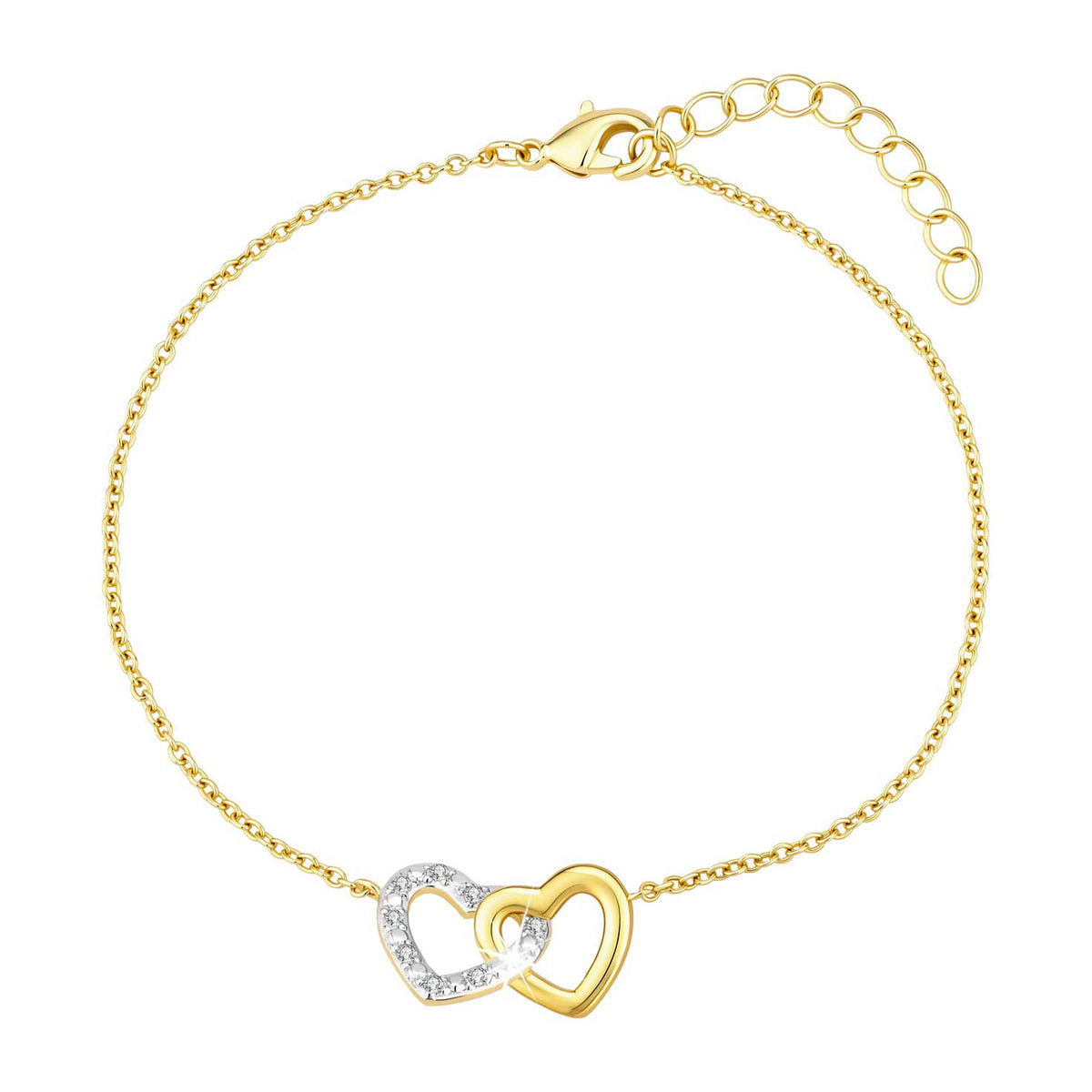 Hart Armband 0.10ct Lab Grown Diamant Goldplated - Di Lusso