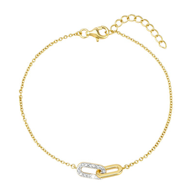 Schakel Armband 0.10ct Lab Grown Diamant  Goldplated - Di Lusso