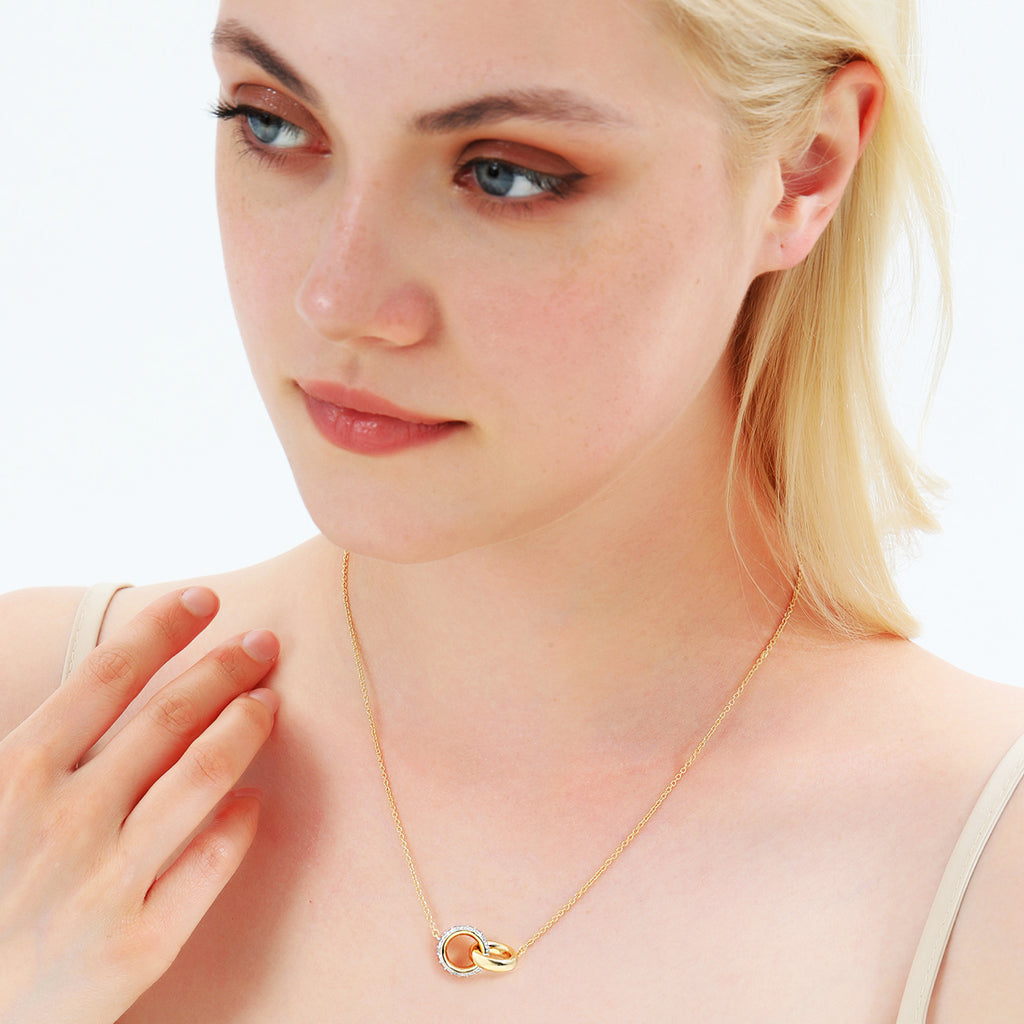 Cirkel Collier 0.10ct Lab Grown Diamant Goldplated - Di Lusso