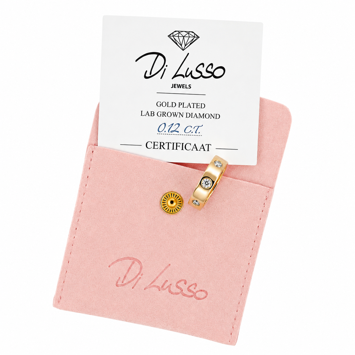 True Love Ring 0.12ct Lab Grown Diamant goldplated - Di Lusso